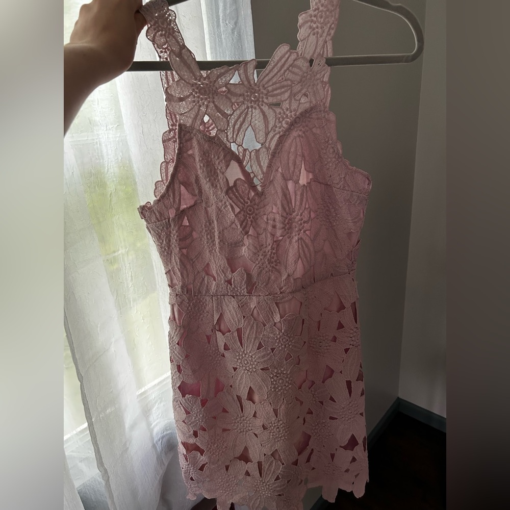 Lace Open Back Crochet Dress